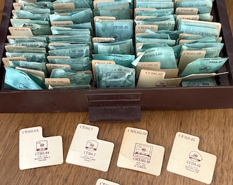 5 separadores pequeños vintage de cartón grueso - Cristales de repuesto para relojes - Diario de objetos usados con efímeras recicladas