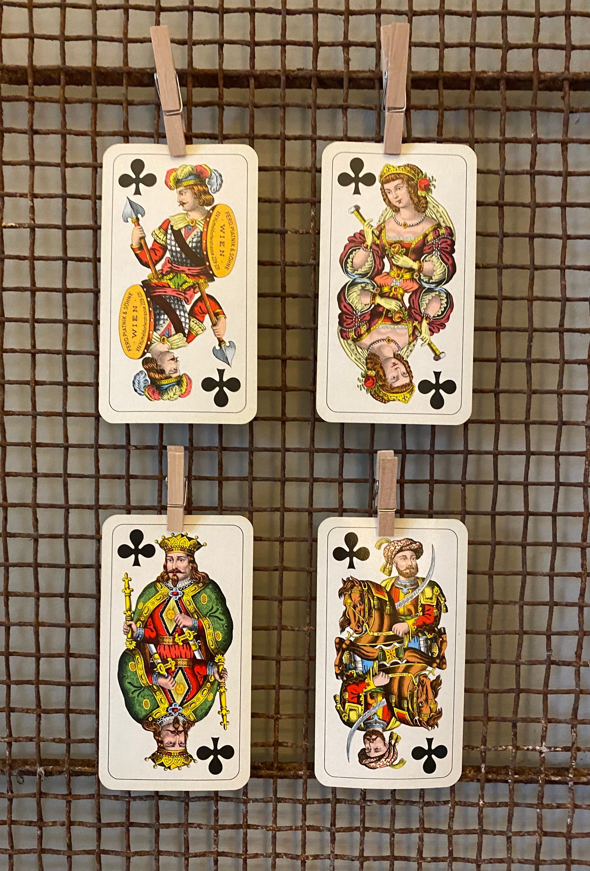 4 Rare Vintage Playing Cards Piatnik Tarock German . Kings
