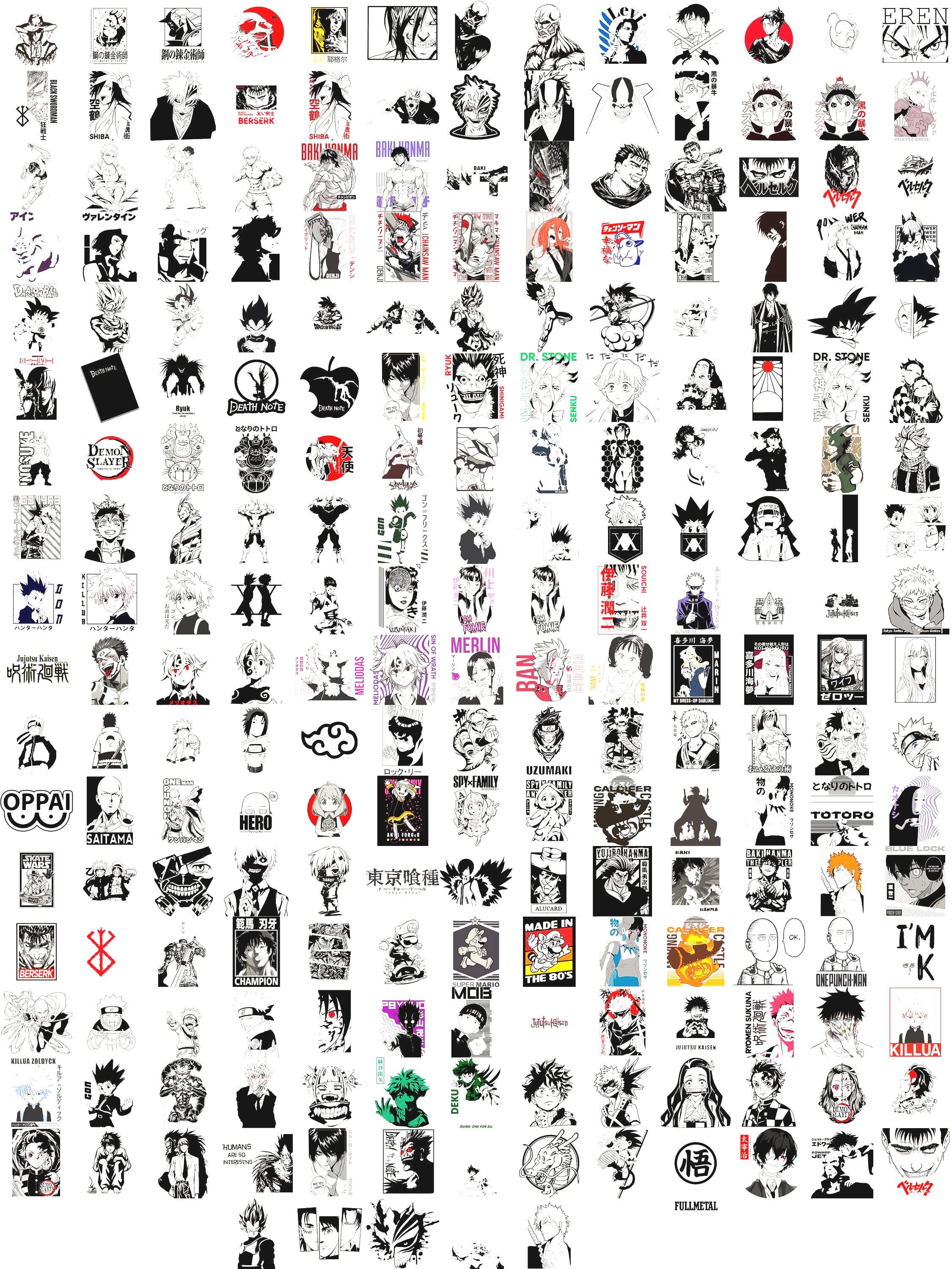 Mix Mega Anime SVG PNG Bundle – Manga Clipart – Cricut Silhouette - Etsy