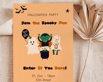 Halloween Party Invitation Halloween Invitation to a Halloween Party Halloween Ghost Halloween Costume Party Halloween Children's Invitation