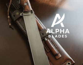 Ręcznie wykonany nóż Bowie ze stali D2 – kolekcjonerski z pochwą skórzaną