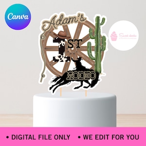 1st Rodeo Digital Cake Topper