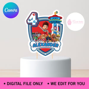 Paw Patrol Digital Cake Topper