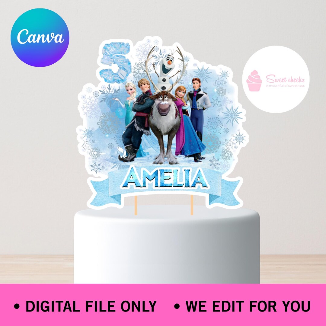 Frozen Digital Cake Topper - Etsy New Zealand