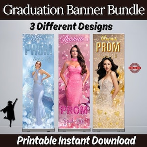 Prom Send Off Banner Template, Editable Canva Prom Banner, Personalized Prom Party Decoration, Graduation Photo Banner Printable