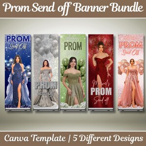 Editable Prom Send Off Banner Canva Template, Printable Class of 2026 Photo Backdrop Sign, Custom Name Digital Download