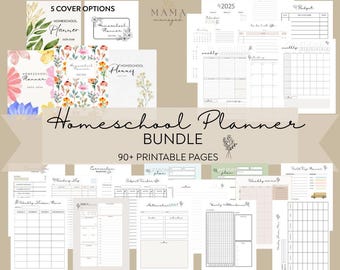 Homeschool Teacher Printable Planner Bundle Digital Download 2025-2026
