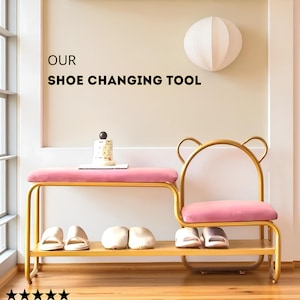 Premium SHOE CHANGING STOOL – Entryway Storage Bench with Shoe Organizer – Handmade Modern Hallway Seat – Multi-Length Options - Shoe Stand