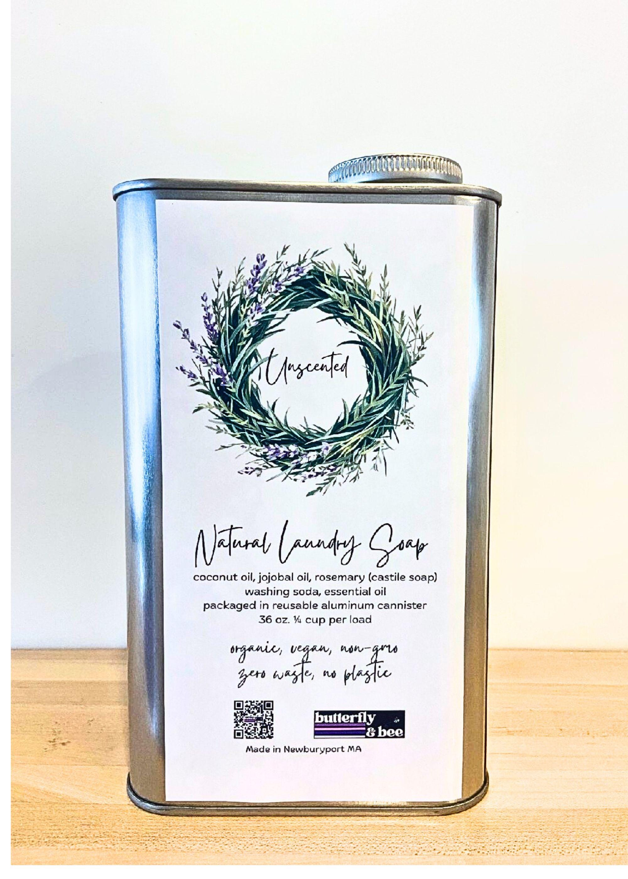 Organic Liquid Laundry Detergent: Natural Detergent, Zero Waste Laundry Container Scented and Unscented Homemade Liquid Laundry Soap - Thumbnail 2