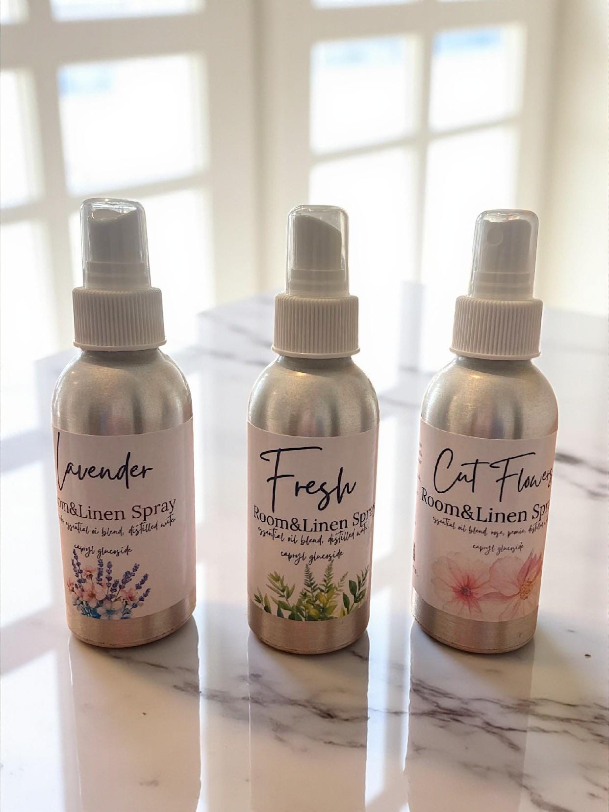 All-Natural Linen Spray: Lavender, Peony & Fresh Linen Scent Freshen Linens, Curtains Room Freshener - Thumbnail 3