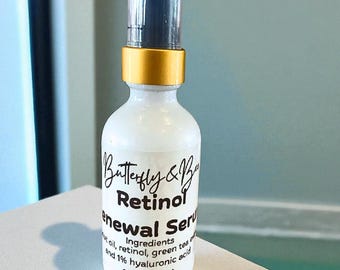 Vegan Retinol Renewal Serum: Anti-Aging, Hyaluronic Acid & Green Tea