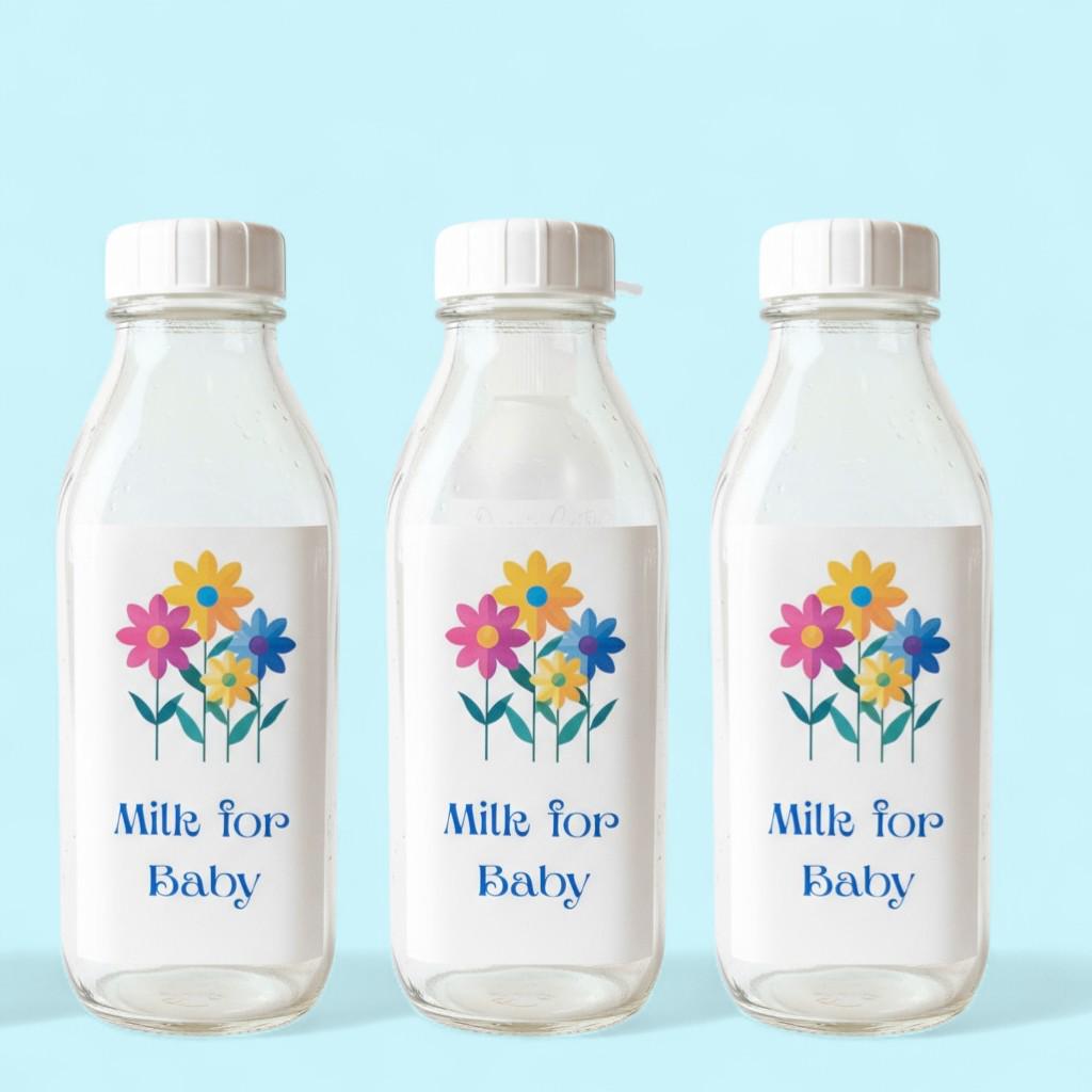 Customizable Baby Bottle for Milk and Juice,  Breast Milk Storage Bottle, Baby Bottle for Milk and Juice, Retro Glass Milk Bottle - Thumbnail 3