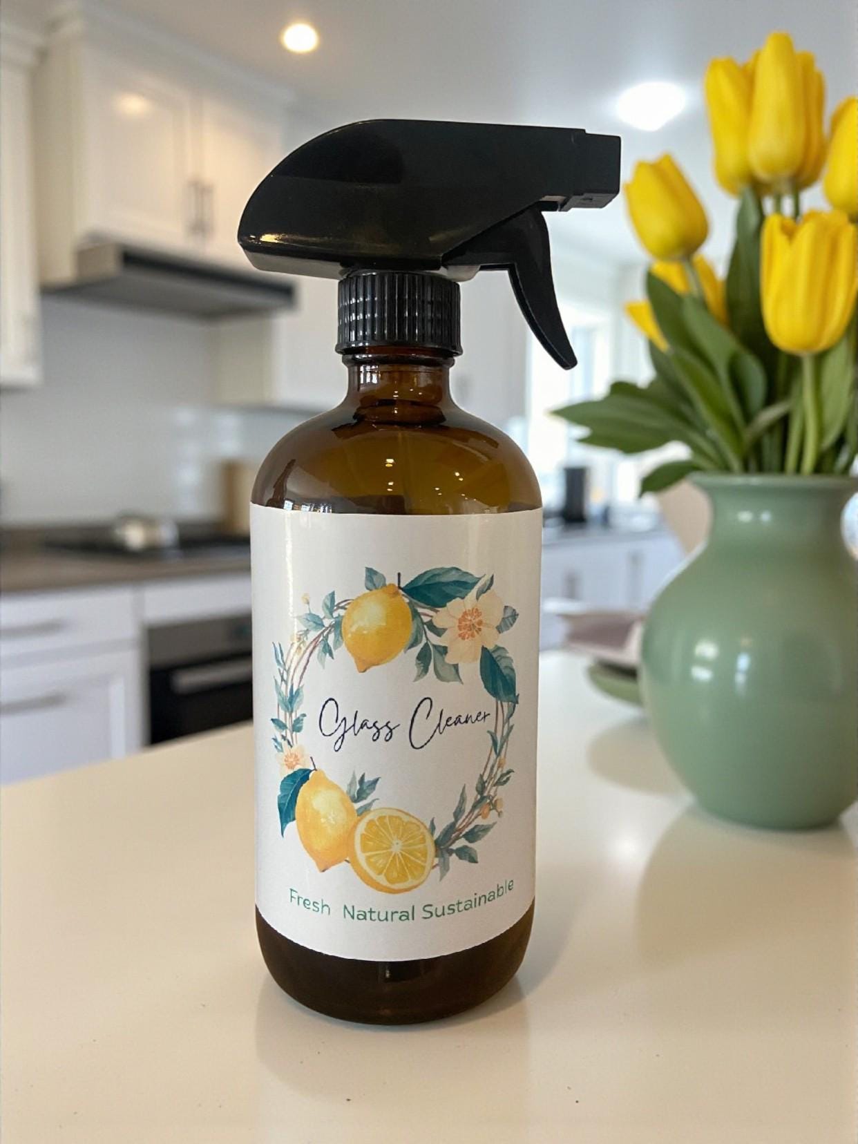 Natural Glass Cleaner and Window Cleaner Bathroom Mirror Cleaner Zero Waste No Streak  Cleaner for Windows and Mirrors