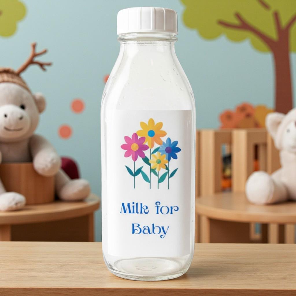 Customizable Baby Bottle for Milk and Juice,  Breast Milk Storage Bottle, Baby Bottle for Milk and Juice, Retro Glass Milk Bottle - Thumbnail 6