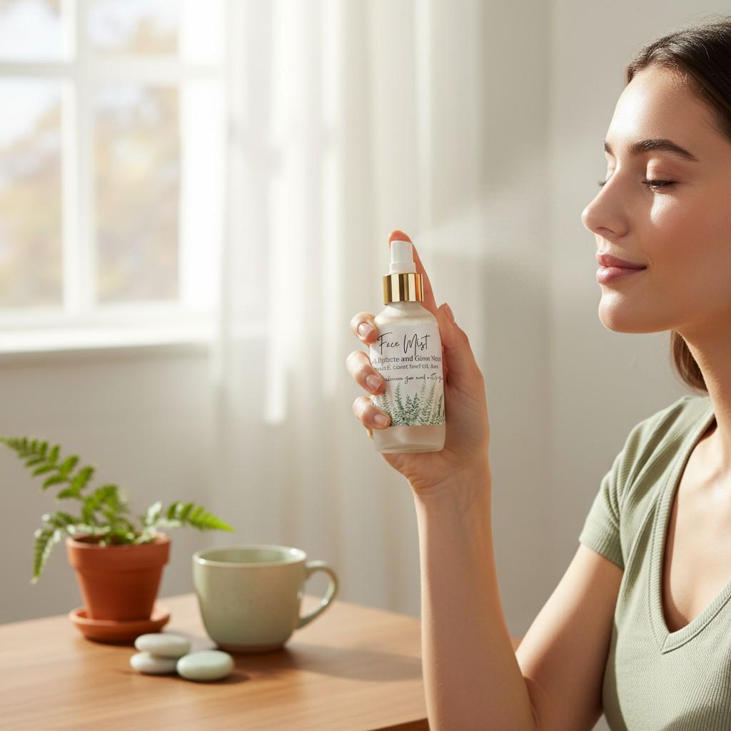 Hydrating Face Mist: Vitamin E, Carrot Seed Oil - Natural Skincare - Thumbnail 4