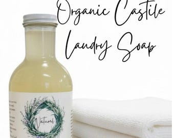 Eco Friendly Laundry Detergent Organic Liquid Laundry Soap, HE Safe, Non Toxic, Zero Waste, Plastic Free Cleaning