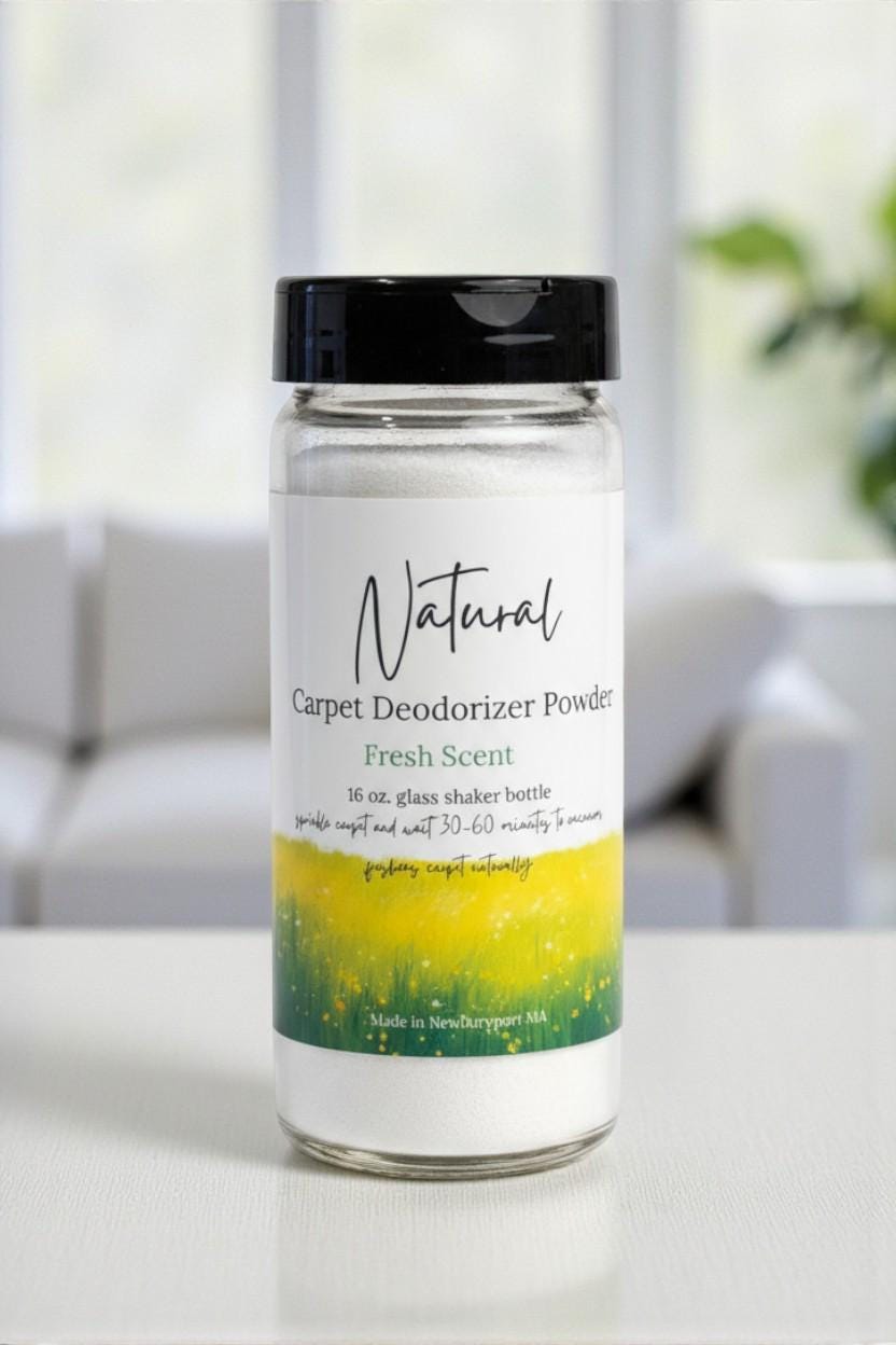 Carpet Deodorizer  Powder Pet Safe, Sprinkles Top for Carpets Scented Options Room Deodorizer