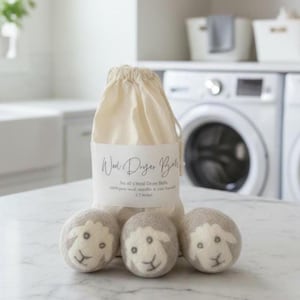 Wool Dryer Balls, Eco Friendly Dryer Sheet Option, Laundry Softener with Fresh Scent Reusable