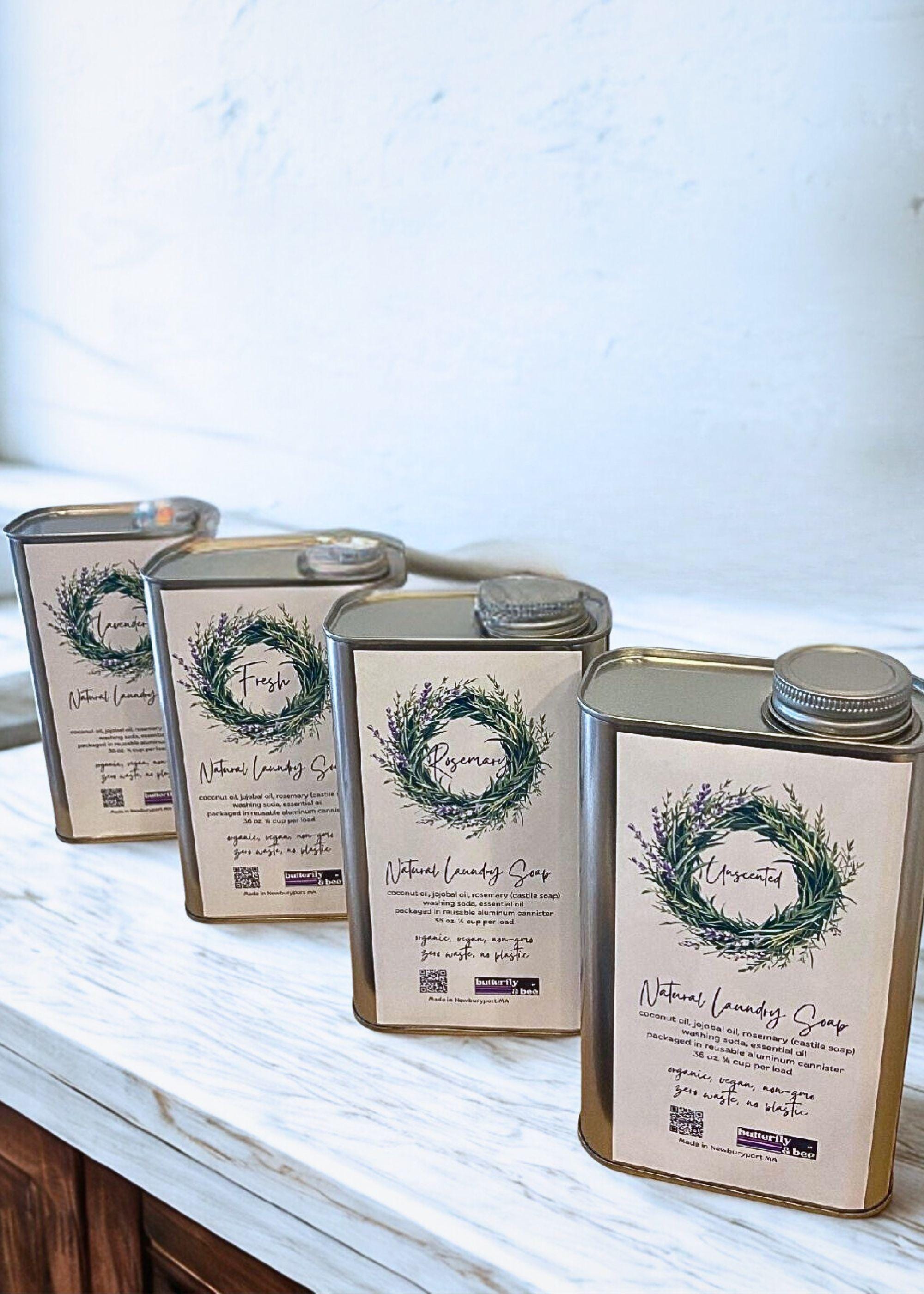 Organic Liquid Laundry Detergent: Natural Detergent, Zero Waste Laundry Container Scented and Unscented Homemade Liquid Laundry Soap - Thumbnail 6