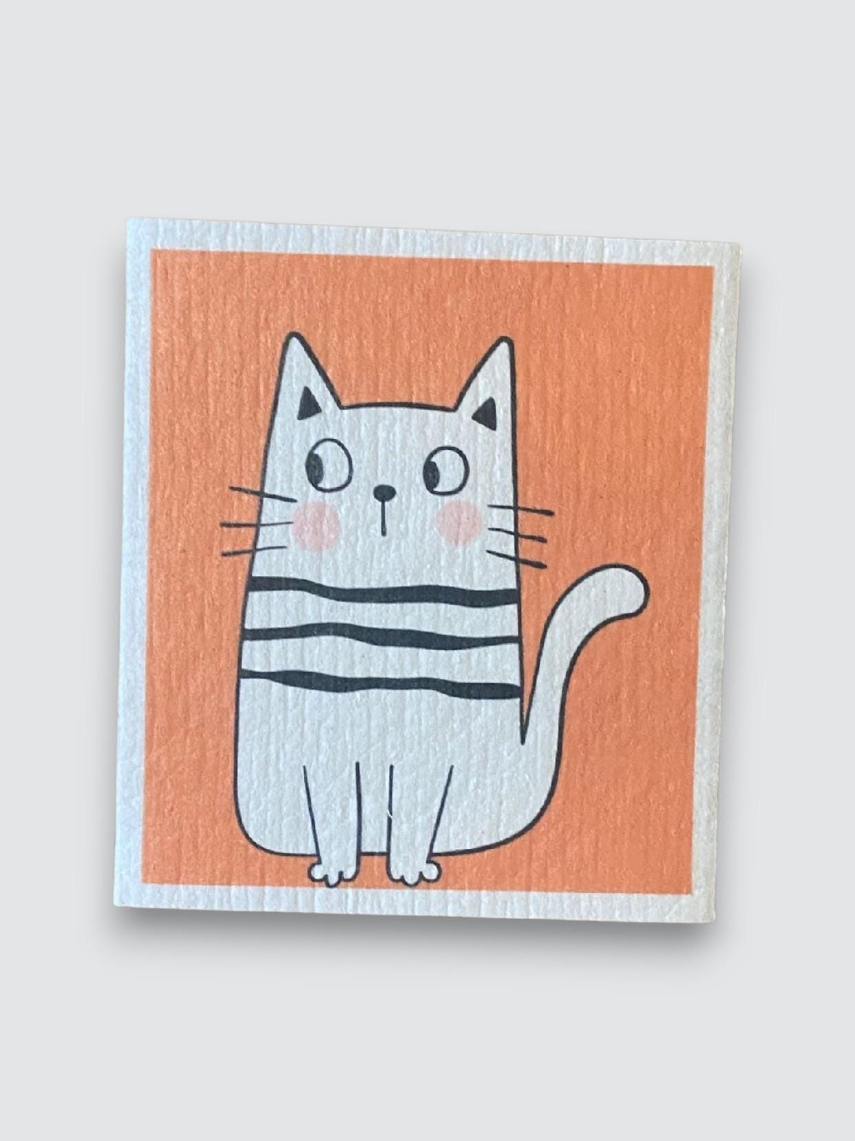 Swedish Dishcloths,Set of 3 Reusable Kitchen Dishcloths Resuable Paper Towel Eco-friendly Cloths, Set of Three Fun Cat Designs - Thumbnail 5