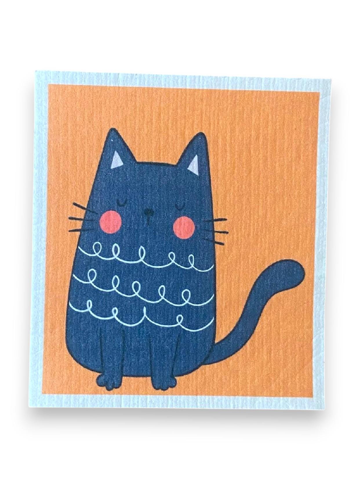 Swedish Dishcloths, Set of 3 Reusable Kitchen Dishcloths Reusable Paper Towel Eco-friendly Cloths, Set of Three Fun Cat Designs - Thumbnail 6