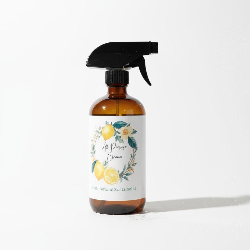 Natural All Purpose Cleaner: Eco-Friendly, Non-Toxic Multi Surface Spray Cleaner for Kitchen and Bath Environmentally Safe - Thumbnail 2