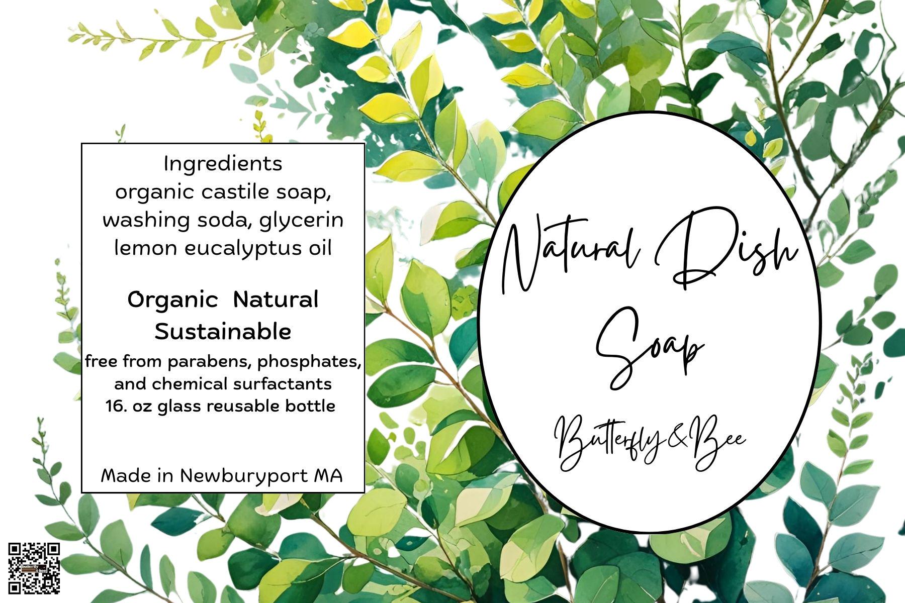 Organic Dish Soap: Natural, Eco-Friendly Soap for Dishes Toxin Free Xero Waste Dishwashing Liquid with Lemon Glass Dispenser - Thumbnail 6