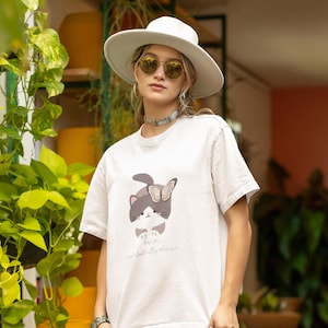 Cat with Butterfly T-Shirt: Soft Bella+Canvas Graphic Tee
