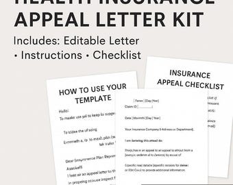 Editable Health Insurance Appeal Letter Template | Denied Claim Support | Word & PDF