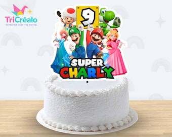 Super Mario Galaxy Cake Topper, Personalized Mario Galaxy PNG, Printable Custom Topper, Super Mario Galaxy PNG/PDF