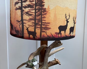 Rustic Lamp with REAL Whitetail Sheds.
