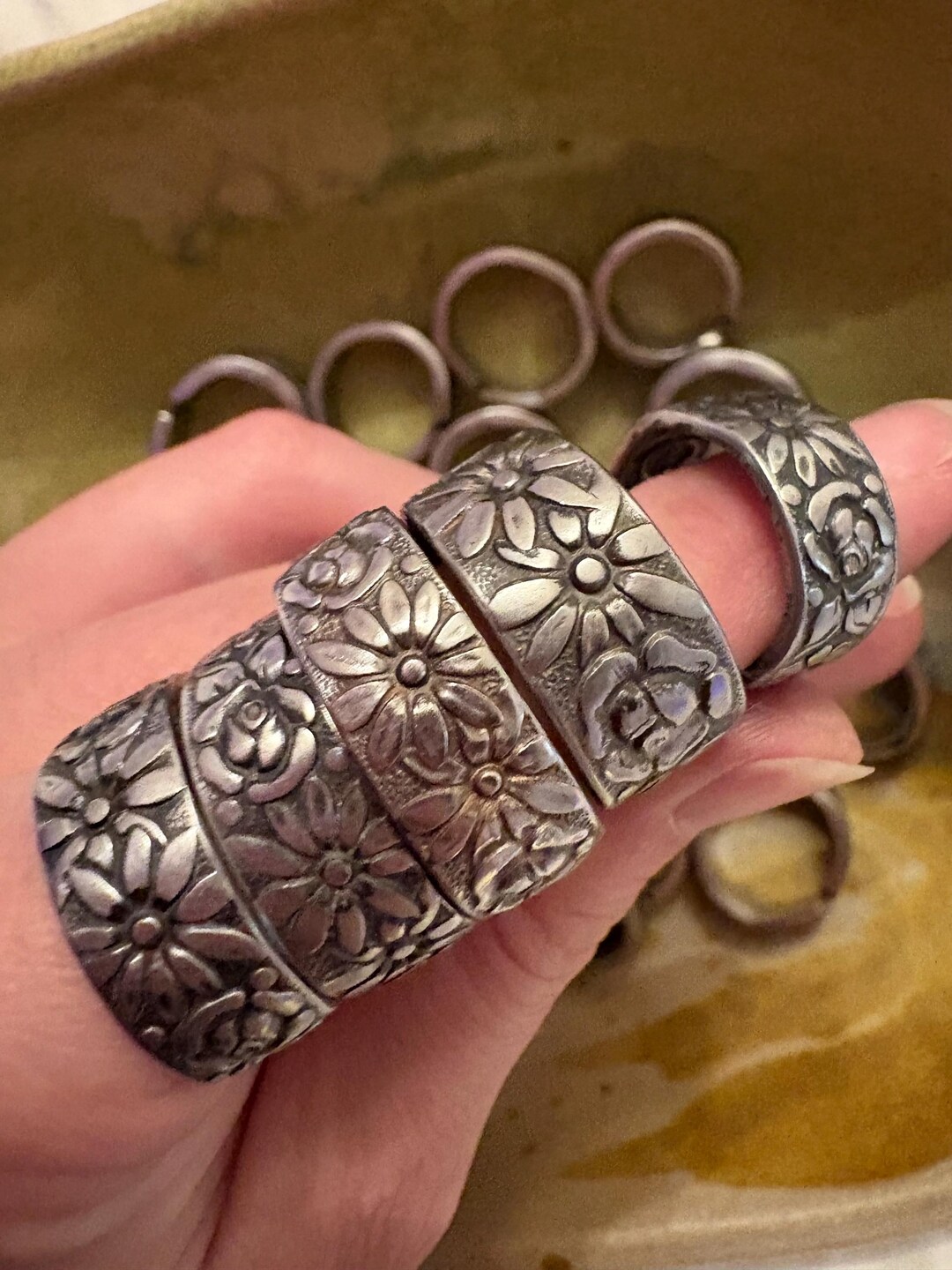Handmade Blooming Garden Spoon Rings Made From Stainless Steel Recycled ...