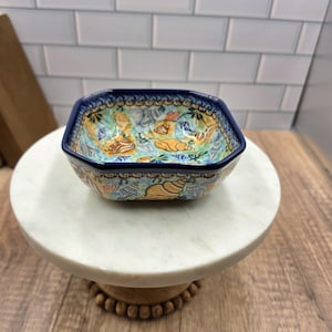 Hand Painted Polish Pottery Seashell Bowl UNIKAT 1899 | Boleslawiec Stoneware Dish