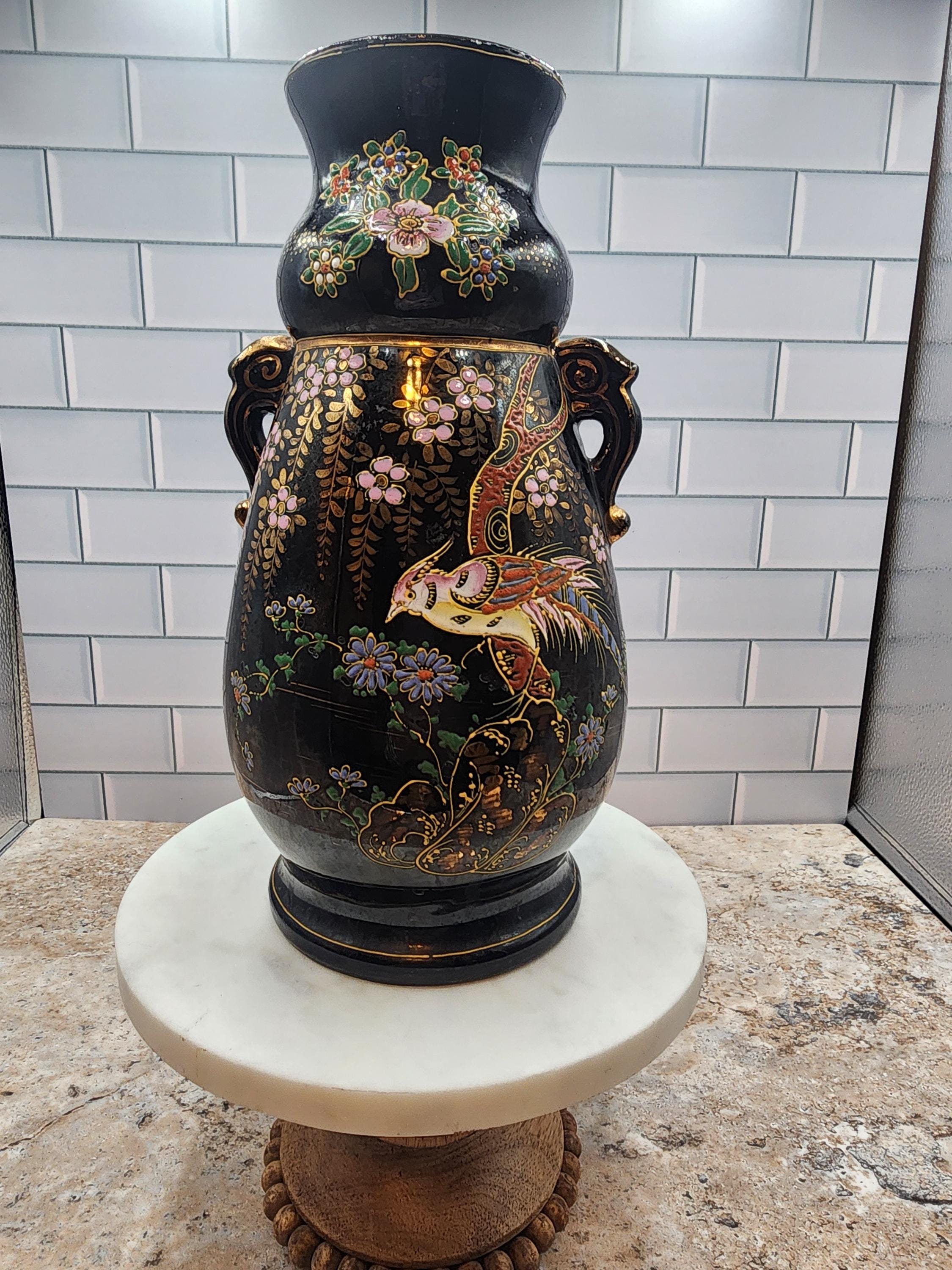 Black and Gold Ceramic Vases - Etsy