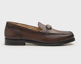 Handmade Brown Leather Loafers: Italian Style Slip-Ons