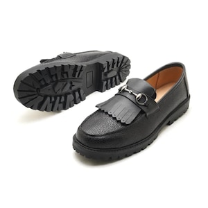 Handgefertigte schwarze Leder Horsebit Loafers: Luxus Herrenkleid Schuhe