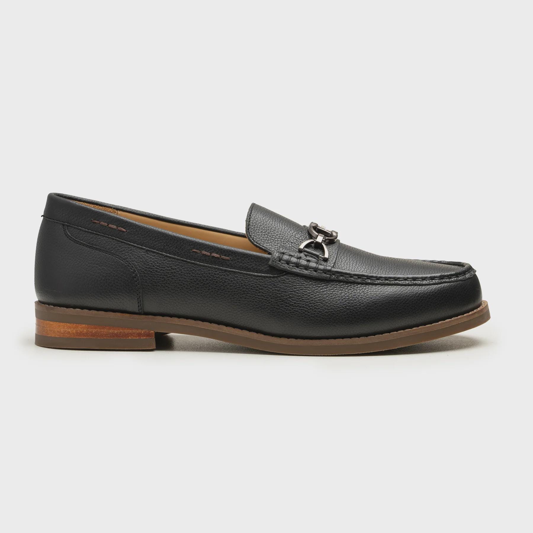 Handmade Black Leather Horsebit Loafers: Luxury Men