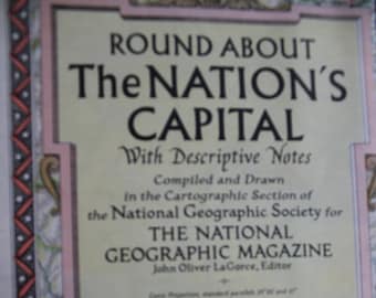 Vintage 1956 Washington DC National Geographic Karte, bereit zum Einrahmen