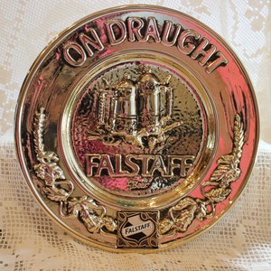 Falstaff, Beer, Sign, Plaque, Tray, Embossed, Brewmania, Man Cave, Bar, Decor