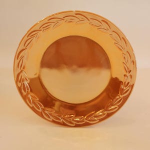 Fire King, Peach, Lustre, Plate, Lusterware, Laurel, 9 inch, Dinner Plate, Serving
