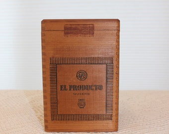 Cigar Box - El Producto, Wooden, Cigar Box, El Producto, Queens, Vintage, Box, Hinged Lid, Storage
