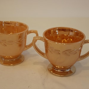 Lustre, Peach, Sugar, Creamer,  Fire King, Peach, Lustre, Serving, Lusterware, FREE WITH PURCHASE
