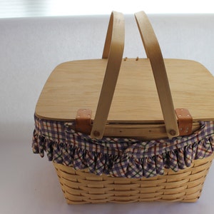 Longaberger Picnic Basket, Longaberger, Natural, Picnic, Storage, 1999 image 7