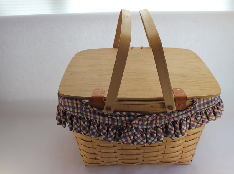 Longaberger Picnic Basket, Longaberger, Natural, Picnic, Storage, 1999 image 7