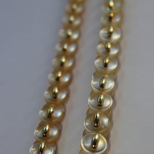 Necklace, Button, Retro, Unique, Golden, Beads, Ivory