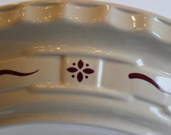 Longaberger Pie Plate: Woven Traditions Red Stoneware, 10.25 Inch