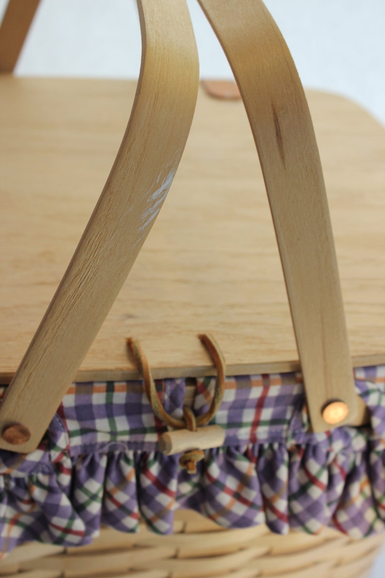 Longaberger Picnic Basket, Longaberger, Natural, Picnic, Storage, 1999 image 9