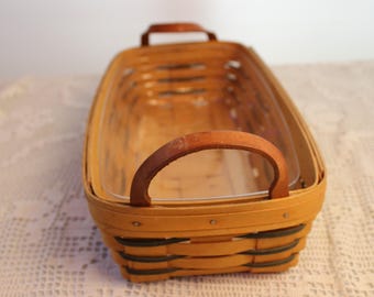 Longaberger Bread Basket,  2001, Plastic Protector