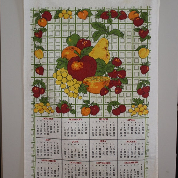 Tea Towel, 1973, Fruit, Retro, Kitchen, Birthday, Anniversary, FREE SHIPPING