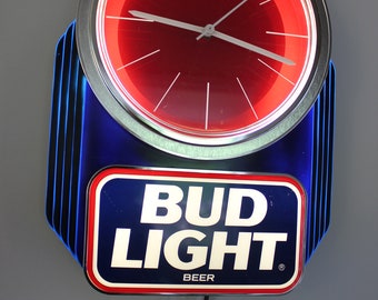 Bud Light, Beer Sign, Lighted, Clock, 1993